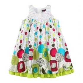  cotton printed vest dress Children girls dresses Dot one-piece dress Sizes:18/24/3/4/5/