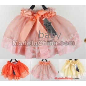  Girls skirts Bow ribbon TUTU skirt Children ribbon  yarn skirt kids  tutu skirts Ultrashort Mini dress skirt