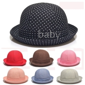 2012 New  Monochrome dot children basin cap Girls round hat, lovely shape cap.