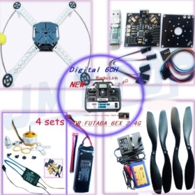 F02113 -A RC QuadCopter UFO 4Axis ARF / Kit RTF : V5.5 Programm Circuitboard + A2212 Motor + ESC + + Lipo Tarot SK450 Frame + Propeller