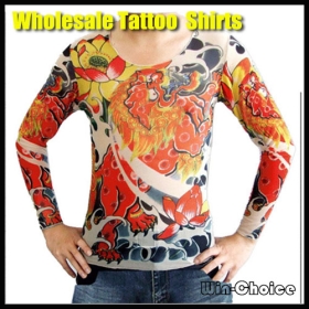 Free Shipping 50pcs/lot Sleeved Tattoo tee Shirts with cool designs Tattoo top clothing Promotion gifts -SK01