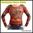 50pcs/lot Newest Fashionable Long Sleeve Tattoo t-Shirts with cool designs Tattoo top clothing Promotion gifts -SK22