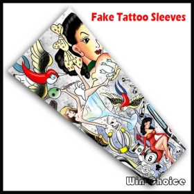 Fancy Fabric Fake Tattoo Sleeve med tribal design for Punkers op til 100 modeller for valg blandet orden Nyhed Sleeve Tattoo ideer