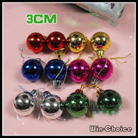 Wholesale 6pcs/lot cheap Christmas Balls, 3cm Christmas Ball for Xmas Tree decorations FREE SHIPPING 