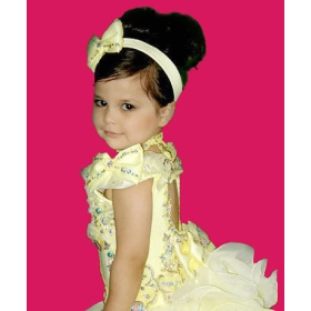 age 11-12 pretty yellow high quality girl dress custom- lovely taffeta/veil/chiffon/satin beads embroider wedding flower girl dress all size color free 