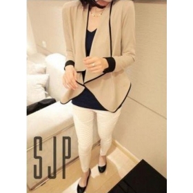 2012 New hot fashion free shipping hot sale Fashion splicing color Long sleeve shoulder pads short coat s582