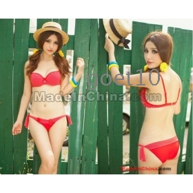 free shipping 2012 s137 fashion swimsuit women lady girl sexy swimwear bikini set red dot