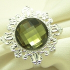 Free shipping--50pcs Sage Green Gem  Plated Napkin Rings Wedding  Shower Wedding Favor Party ecor-HOT&Promotion