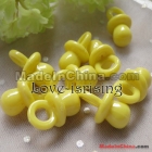 Free shipping-Wholesale-500pcs Mini Acrylic Solid Yellow  Pacifier  Shower Favors~Cute Charms ~Party Decorations 