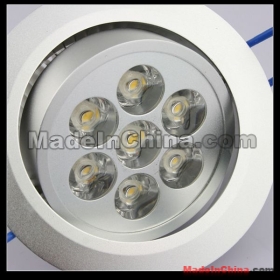 50pcs High Power Ceiling Light Down Recessed Lamp 85~265V 7*1W Cabinet light white/warm white 650-700lumens