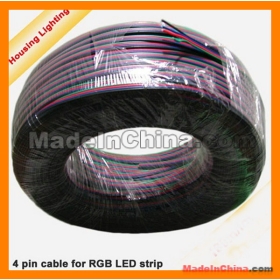 Factory sales 100 meters 4 Pin Pure Copper RGB Extension Cable for RGB flexible led strips Free shipping