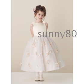 Custom- Sweety Prom A-line Sleeveless Flower girl dresses/Christmas Party Dresses/Bridesmaid Dress/Bride Dresses/Formal Dresses+Free Shipping+Any Size and colors_Sunny80 1548