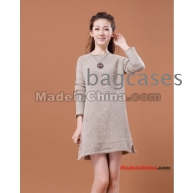 2011 autumn outfit new women's han edition wool skirt cartoon hair grows in loose big dress sweater Free shipping          