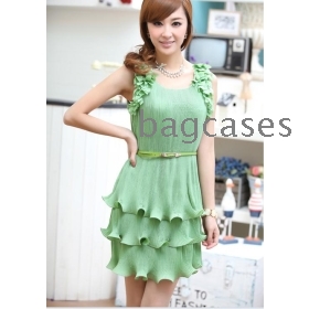 The new spring clothing women's han edition  melting fair maiden temperament falbala cake skirt dress female