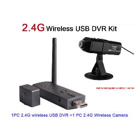2.4GHz Wireless USB DVR + 1pcs 2.4G Camera,surveillance,C200, wireless USB DVR kit free shipping