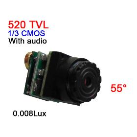 520TVL 0.008Lux, Color Night vision Audio CCTV Security mini Camera free shipping