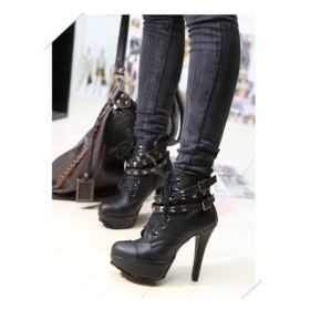 1 pairs Free Shipping,2012 Ladies Fashion Sexy Evening high heels Shoes,Hot selling women's Rivets buckle high heels leather Shoes Size:34-39