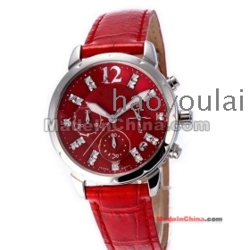  watch costly set auger red leather belt female table  female table 5010           