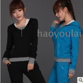 2012 the spring and autumn and the new quality goods women's fashion leisure clothing pure cotton who sports wear long sleeve cultivate one's morality, sport suit           