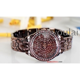 Free shipping shine with fair maiden fashion with drill steel watch women's lady watch female table            