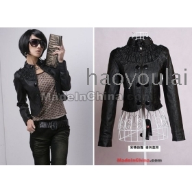 Free shipping autumn outfit the new 2011 han edition motorcycle leather jacket women dress high-quality goods of cultivate one's morality skin coat               