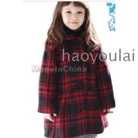 Free shipping children's wear girls coat coat grid NLW075 cotton-padded clothes from children