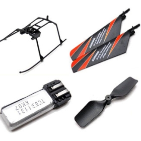 free shipping    v911 main rotor blade+tail blade+3.7v 130mah lipo battery+v911 landing skid for WL 911