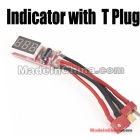 Free shipping 2s-6s Lipo Battery Voltage Indicator Checker Tester with T plug hot