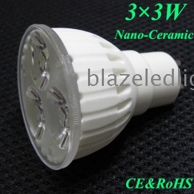 50X New 9W Ceramic GU10 LED Spotlght Bulbs High Power 3x3W Lamp