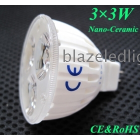 12V 3*3W -Ceramic MR16 LED Bulbs Lights GU5.3, CE&RoHS, New Design