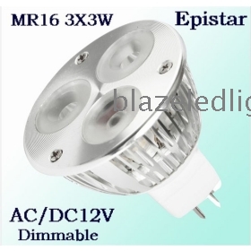 High Power Dimmable MR16 LED bulb 9W 3*3W Lamp Lightings