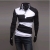 Mens T - shirt Polo Shirt με μακριά μανίκια Slim Casual Πουκάμισο Μαύρο και λευκές ραφές βαμβάκι ML XL , Νέα Άφιξη CR14