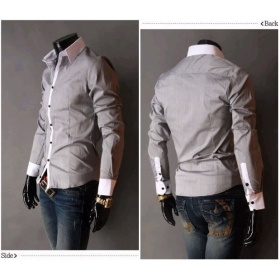 Gratis forsendelse New Mænd Skjorter Casual Slim Fit Stilfuld Kjole shirts amerikanske Størrelse : S, M , L, XL