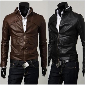 men's Slim leather jacket influx of male short and motorcycle leather jacket men