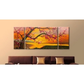 Wholesale -SUNSET CHERRY BLOSSOM MODERN ABSTRACT ART OIL PAINTINGS)-Free Shipping!39