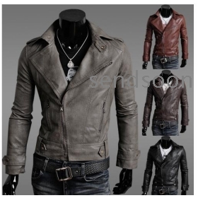 2012 men's clothing motorcycle slim male leather jacket outerwear male leather clothing 2293