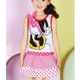 Girls sleeveless joining together pure cotton dress 2012 summer wear new cake children's clothes    