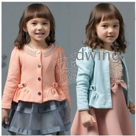 Special offer 2012 autumn outfit new beads of girl's dress the  cardigan coat wt - 0608