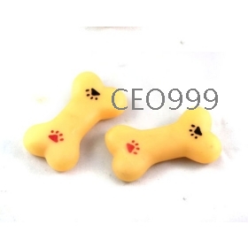 10pcs/lot+ Free Shipping Audible rubber mini bones toy, pet dog paw prints rubber toy, 9.5*5*2cm 