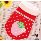Free Shipping 20pcs/lot 2012 new pet autumn and winter clothes, PETCO strawberry cotton-padded clothes, dog printing thick warm sweater 