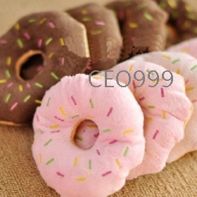 200pcs/lot+ Free Shipping Pet dog and  toys, cute sweet bread ring, talking plush toy, Dim sum toys, 20g 