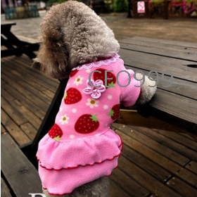 Nette Erdbeere Hund Kleid , Mode Hund Kleidung, Frühjahr und Sommer 2012 hundekleidung 10pcs/lot + freies Verschiffen