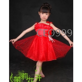 10pcs/lot + Free Shipping heart veil dress,Children's performance costumes, Latin dance dress,girl dress 