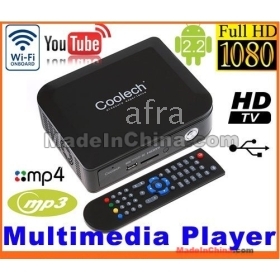 Commercio all'ingrosso nuovo Android 2.2 1080P HD Media Player Streaming Multi Media TV Box WiFi Youtube LeTV ITV HDMI USB / SD / MMC lettore di spedizione libero TV