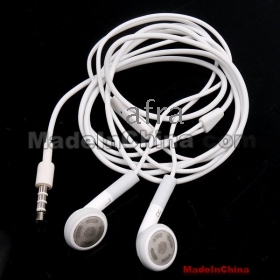 Wholesale Via EMS 100pcs/lot Stylish 3.5mm Jack Stereo Earphone Headset for  Cellphone MP3 MP4 MP5 with Volume Control White Color ,Free Shipping