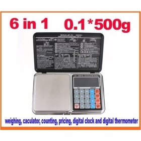 Dropshipping 6 in 1 0.1 * 500g 0.1g - 500g Multifunctionele pocket digitale weegschaal met backlit LCD- display Freeshipping