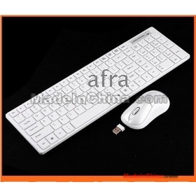 2.4GHz Wireless Keyboard + Silicon Skin + Mouse + USB Dongle Kit -White 