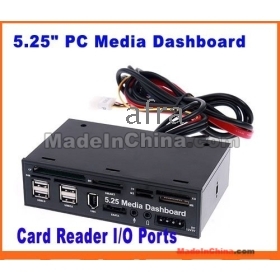 Wholesale Via EMS New 5.25" Media PC Dashboard Multi-function Front Panel Card Reader I/O Ports with IEEE1349 ports USB ESATA Audio Interface 