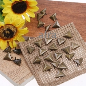 High quality 100pcs/Pack 15mm Bronze Triangle Rivet Spike Stud Punk Leathercraft DIY Accessories Free Shipping 