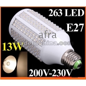 1050LM 200V-230V E27 led bulb 13W 263 LED Corn Light Bulb Lamp Warm White led lighting free shipping 